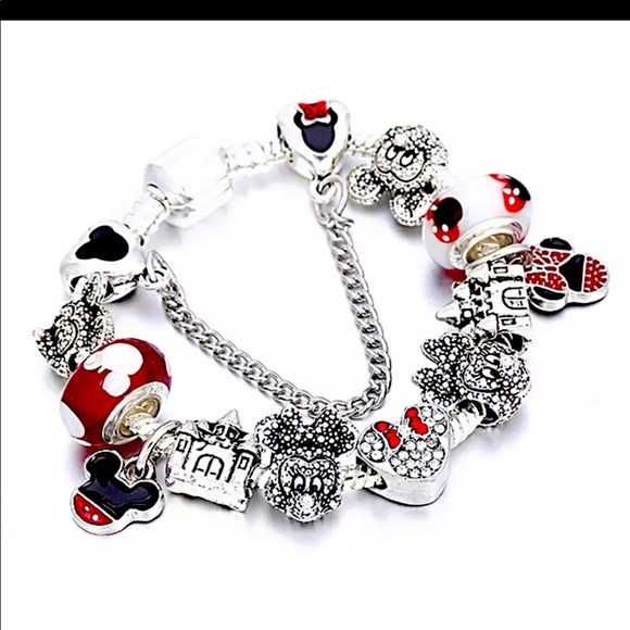 New Disney 925 Silver Mickey Mouse Charm Bracelet